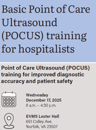 Basic Point of Care Ultrasound Training for Hospitalists-12/17/2025 Banner